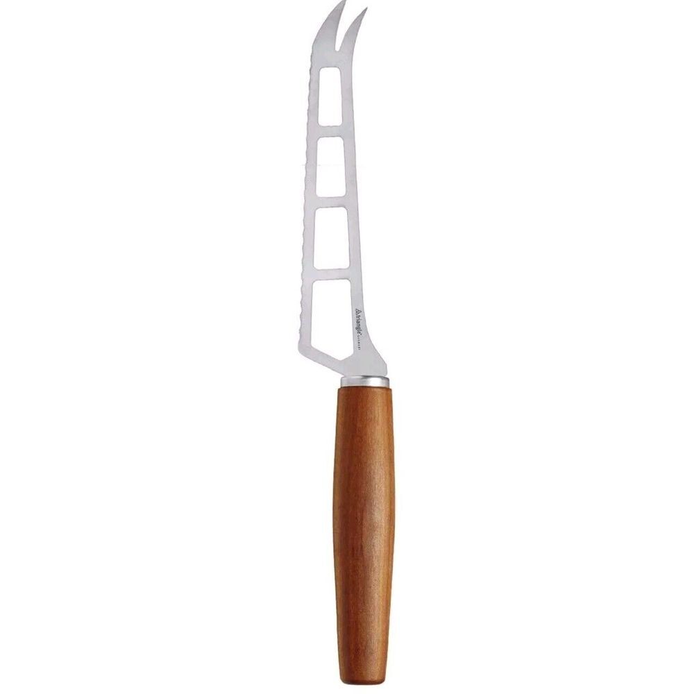 Triangle Cheese Knife Sense-Perforated‎ Stainless Steel Blade Plum Wood Handle
